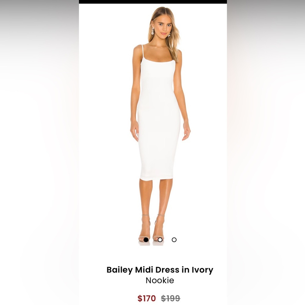 Revolve Nookie Elegant White Midi Dress